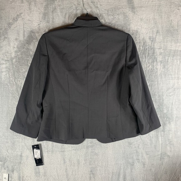 Le Suit Women's Blazer Jacket 12 Gray Notch Collar Career Office Formal NWT - Picture 3 of 10